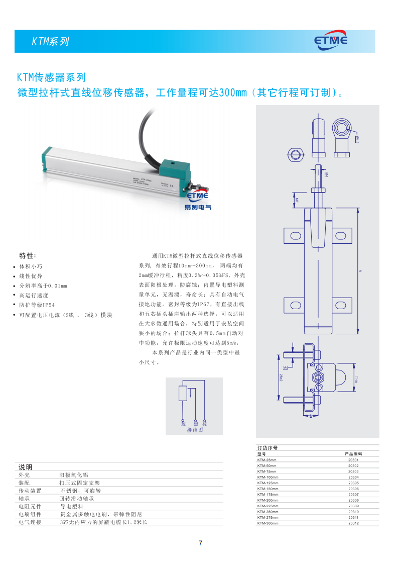 KTM 直线位移传感器